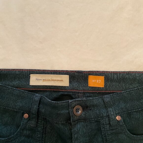 Anthropologie Pilcro and The Letterpress Green Jacquard Ankle Zip‎ Pants… - Picture 6 of 13